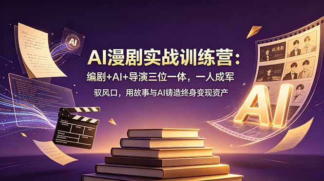 （19032期）AI漫剧实战训练营：编剧+AI+导演三位一体，一人成军 驭风口，用故事与AI铸造终身变现资产_生财有道创业项目网-生财有道