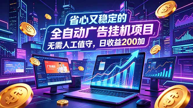 （18899期）全自动广告挂机项目，全程无需人工值守。稳定创收每日收益200+_生财有道创业项目网-生财有道