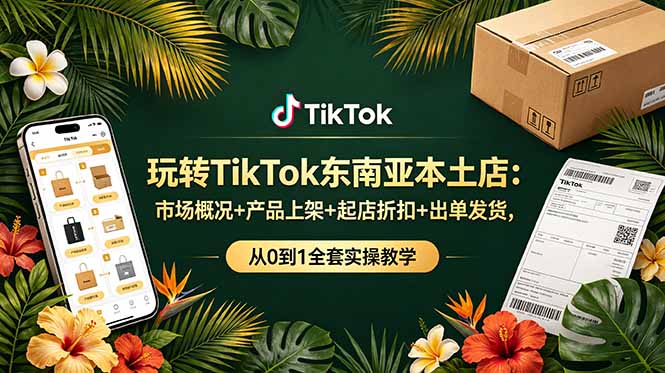 （19045期）玩转TikTok东南亚本土店：市场概况+产品上架+起店折扣+出单发货，从0到1全套实操教学_生财有道创业项目网-生财有道