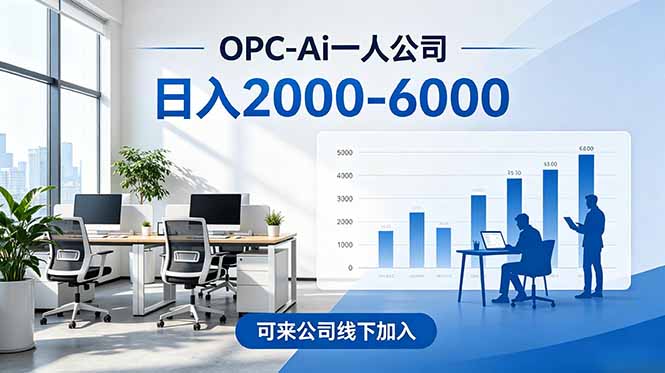 (18809期)2026创业新风口—OPC一人公司模式震撼首发!日收益2000-6000+,项目绿色长久,安全稳健,合..._生财有道创业项目网-生财有道