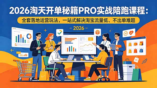 （18844期）2026淘天开单秘籍PRO实战陪跑课程：全套落地运营玩法，一站式解决淘宝流量低、不出单难题_生财有道创业项目网-生财有道