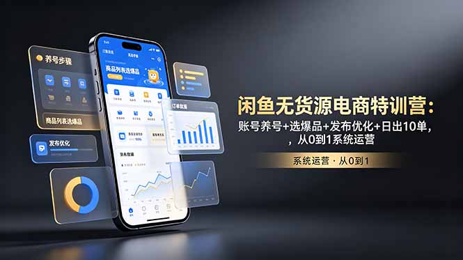 （18979期）闲鱼无货源电商特训营：账号养号+选爆品+发布优化+日出10单，从0到1系统运营_生财有道创业项目网-生财有道
