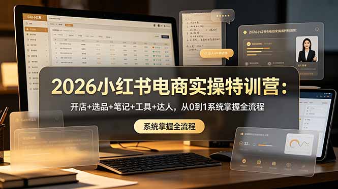 （18978期）2026小红书电商实操特训营：开店+选品+笔记+工具+达人，从0到1系统掌握全流程_生财有道创业项目网-生财有道