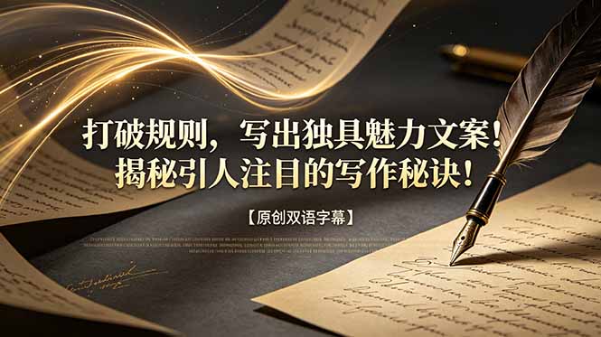 （18971期）打破规则，写出独具魅力文案！揭秘引人注目的写作秘诀！【原创双语字幕】_生财有道创业项目网-生财有道