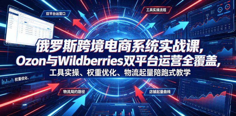 俄罗斯跨境电商系统实战课，Ozon与Wildberries双平台运营全覆盖，工具实操、权重优化、物流履约、店铺起量陪跑式教学——生财有道创业项目网-生财有道