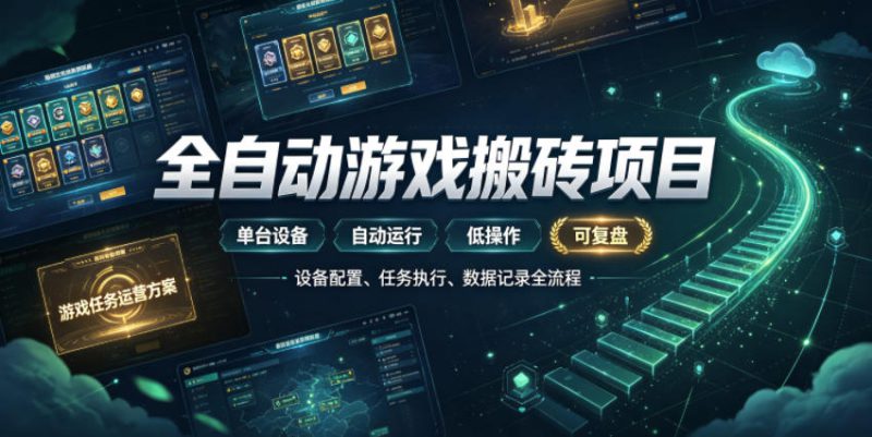 实现全自动游戏搬砖躺賺，每日稳定收益千元，近几年最稳，一台设备就能做！【揭秘】——生财有道创业项目网-生财有道