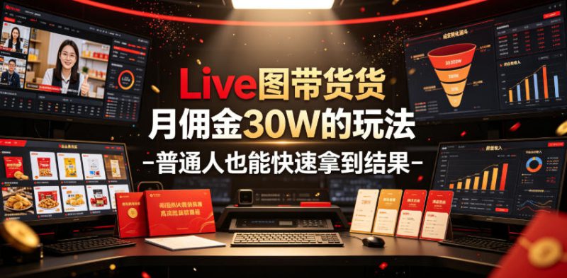 Live图带货月佣金30W的玩法-普通人也能快速拿到结果——生财有道创业项目网-生财有道