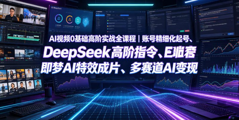 AI视频0基础高阶实战全课程｜账号精细化起号、DeepSeek高阶指令、即梦AI特效成片、多赛道AI短视频量产变现——生财有道创业项目网-生财有道