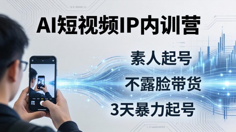 （19208期）2026AI短视频IP内训营-更新：从素人起号到不露脸带货，3天暴力起号全流程拆解_生财有道创业项目网-生财有道