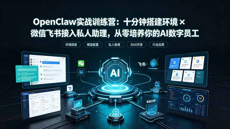 （19287期）OpenClaw实战特训营：十分钟搭建环境×微信飞书接入私人助理，从零培养你的AI数字员工_生财有道创业项目网-生财有道
