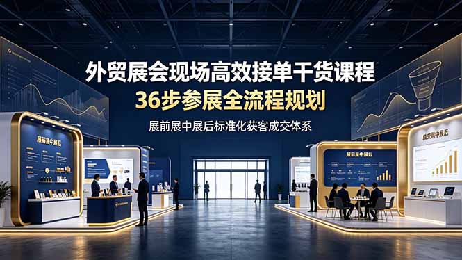 （19157期）外贸展会现场高效接单干货课程，36步参展全流程规划，展前展中展后标准化获客成交体系_生财有道创业项目网-生财有道