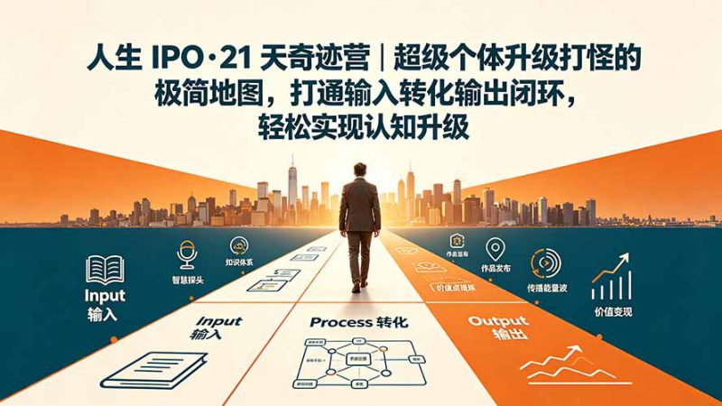 （19532期）人生 IPO-21 天奇迹营｜超级个体升级打怪的极简地图，打通输入转化输出闭环，轻松实现认知升级_生财有道创业项目网-生财有道