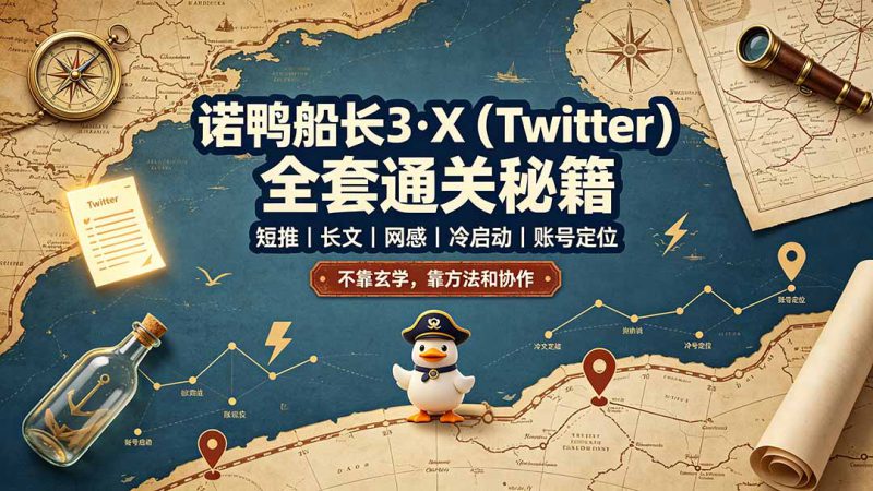 （19215期）诺鸭船长3·X（Twitter）全套通关秘籍，短推、长文、网感、冷启动、账号定位，不靠玄学，靠方法和协作_生财有道创业项目网-生财有道