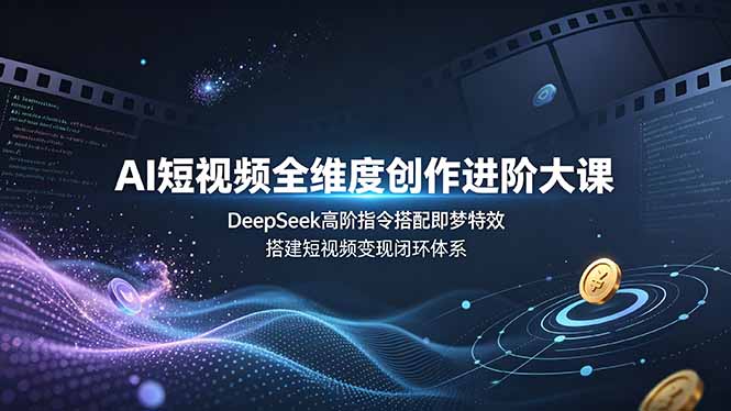 (19153期)AI短视频全维度创作进阶大课,DeepSeek高阶指令搭配即梦特效,搭建短视频变现闭环体系_生财有道创业项目网-生财有道
