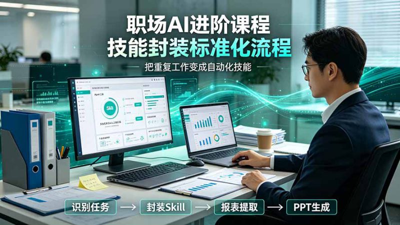 （19369期）职场AI进阶课程；多类实用Skill工具实操，专属技能封装标准化流程，报表行业报告一键提取核心内容_生财有道创业项目网-生财有道