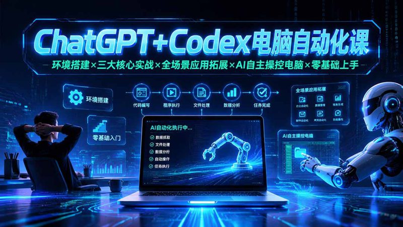（19583期）ChatGPT+Codex电脑自动化课：环境搭建×三大核心实战×全场景应用拓展×AI自主操控电脑×零基础上手_生财有道创业项目网-生财有道