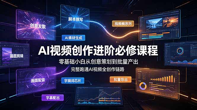 （19159期）AI视频创作进阶必修课程：零基础小白从创意策划到批量产出，完整跑通AI视频全创作链路_生财有道创业项目网-生财有道