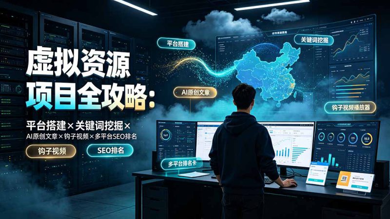 （19322期）虚拟资源项目全攻略：平台搭建×关键词挖掘×AI原创文章×钩子视频×多平台SEO排名_生财有道创业项目网-生财有道