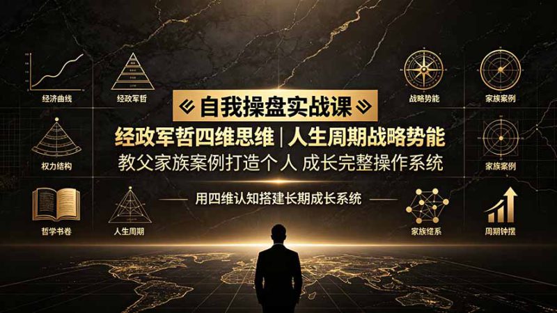 （19398期）自我操盘实战课：经政军哲四维思维｜人生周期战略势能｜教父家族案例打造个人成长完整操作系统_生财有道创业项目网-生财有道