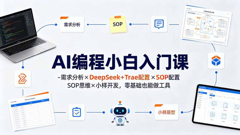 （19539期）AI编程小白入门课-需求分析×DeepSeek+Trae配置×SOP思维×小样开发，零基础也能做工具_生财有道创业项目网-生财有道