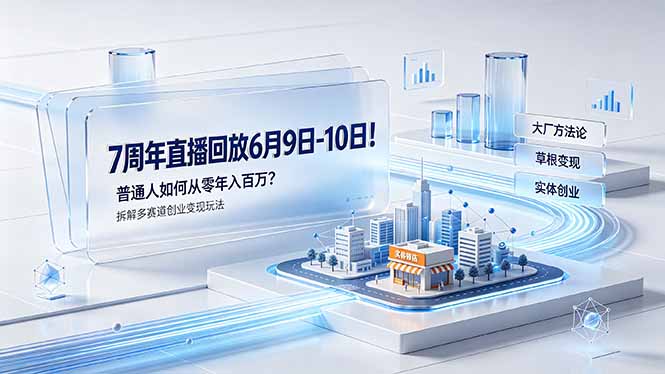 （19163期）7周年直播回放6月9日-10日！普通人如何从零年入百万？拆解大厂、草根、实体多赛道创业变现玩法_生财有道创业项目网-生财有道