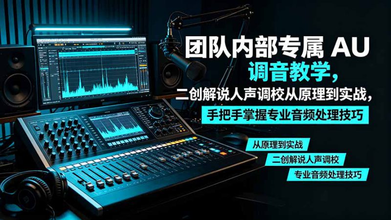 （19517期）某大佬团队内部专属 AU 调音教学，二创解说人声调校从原理到实战，手把手掌握专业音频处理技巧_生财有道创业项目网-生财有道