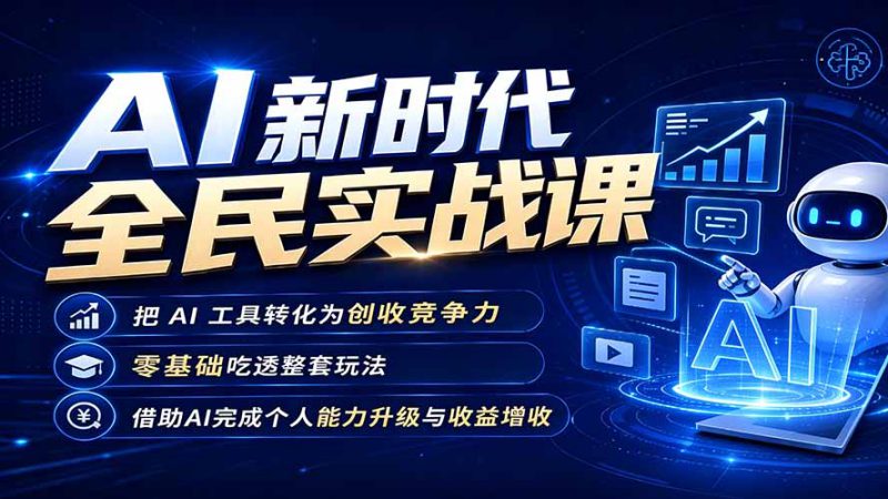（19519期）AI新时代全民实战课，把 AI 工具转化为创收竞争力，零基础吃透整套玩法，借助AI完成个人能力升级与收益增收。_生财有道创业项目网-生财有道