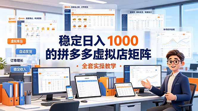（19253期）稳定日入 1000 的拼多多虚拟店矩阵，全套实操教学_生财有道创业项目网-生财有道