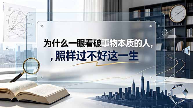 （19165期）付费文章：为什么一眼看破事物本质的人，照样过不好这一生_生财有道创业项目网-生财有道