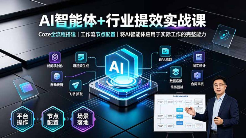 （19281期）AI智能体+行业提效实战课·Coze全流程搭建｜工作流节点配置｜将AI智能体应用于实际工作的完整能力_生财有道创业项目网-生财有道