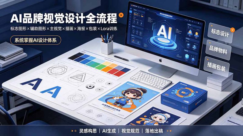 （19372期）AI品牌视觉设计全流程：标志图形×辅助图形×主视觉×插画×海报×包装×Lora训练，系统掌握AI设计体系_生财有道创业项目网-生财有道