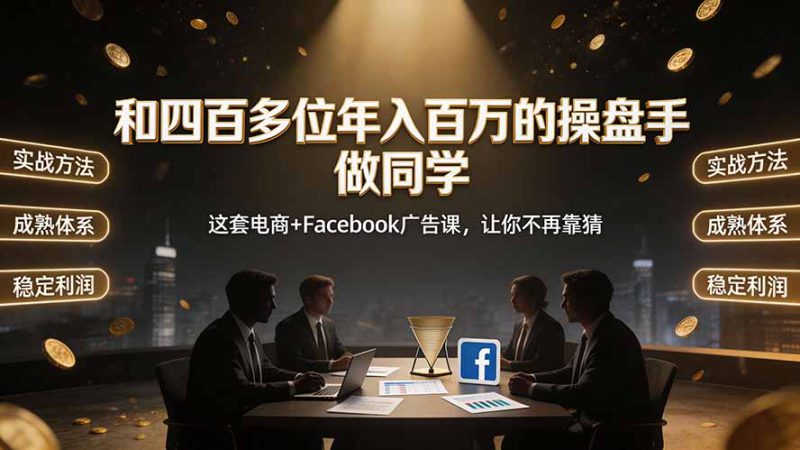 （19592期）和四百多位年入百万的操盘手做同学——这套电商+Facebook广告课，让你不再靠猜【原创双语字幕】_生财有道创业项目网-生财有道