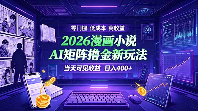 （19219期）爆款小说漫画大阅读    ai矩阵操作    当天可见收益  日入400+    零门槛    高收益_生财有道创业项目网-生财有道