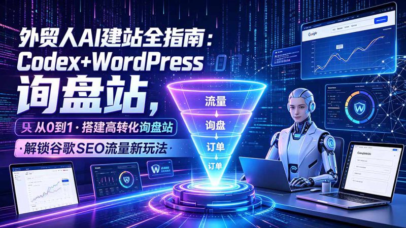 (19439期)外贸人AI建站全指南:Codex+WordPress从0到1·搭建高转化询盘站·解锁谷歌SEO流量新玩法_生财有道创业项目网-生财有道