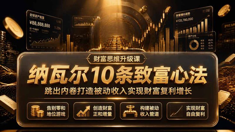 （19628期）付费文章：纳瓦尔10条致富心法，跳出内卷打造被动收入实现财富复利增长_生财有道创业项目网-生财有道