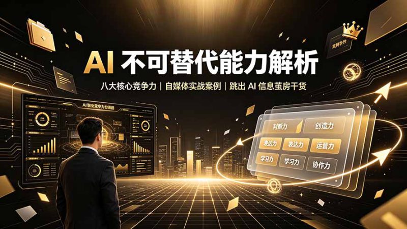 （19344期）付费文章：AI 不可替代能力解析▸八大核心竞争力｜自媒体实战案例｜跳出 AI 信息茧房干货_生财有道创业项目网-生财有道