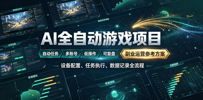 （19365期）AI全自动游戏躺賺副业：日入几百，稳定运行三年的项目！_生财有道创业项目网-生财有道