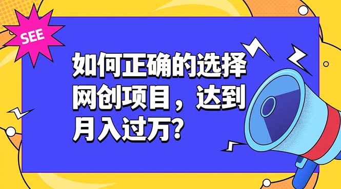 （19176期）如何正确的选择网创项目，达到月入过万？，本课程教你正确选择项目。_生财有道创业项目网-生财有道