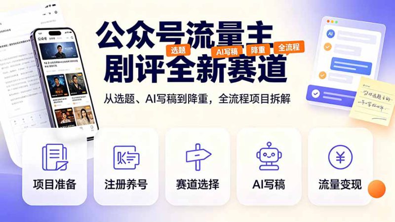 （19348期）公众号流量主剧评全新赛道，从选题、AI写稿到降重，全流程项目拆解_生财有道创业项目网-生财有道