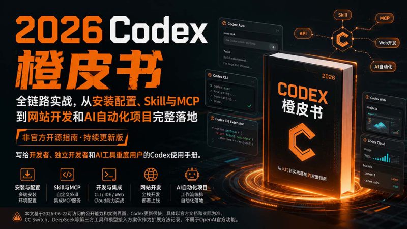 （20105期）2026Codex橙皮书：全链路实战，从安装配置、Skill与MCP到网站开发和AI自动化项目完整落地_生财有道创业项目网-生财有道