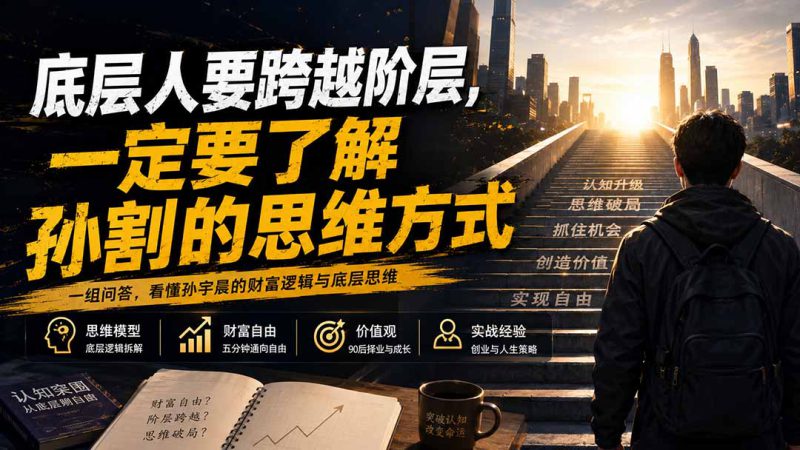 （20040期）付费文章：底层人要跨越阶层，一定要了解孙割的思维方式_生财有道创业项目网-生财有道