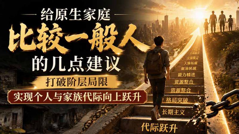 （19708期）付费文章：给原生家庭比较一般人的几点建议，打破阶层局限，实现个人与家族代际向上跃升_生财有道创业项目网-生财有道