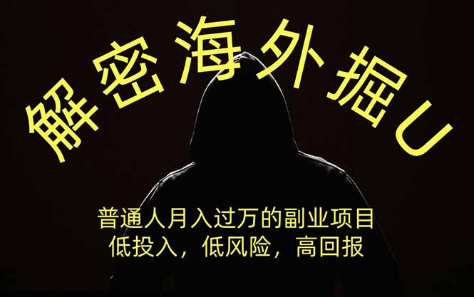（19841期）解密海外掘U，普通人月入过万的副业项目，低投入、低风险高回报，没有之一_生财有道创业项目网-生财有道