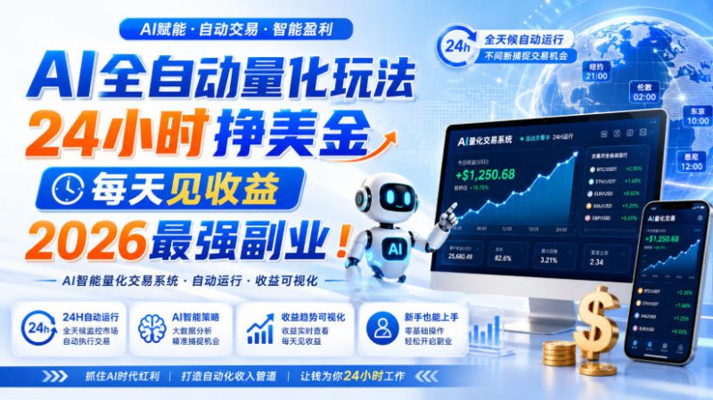 （19899期）AI量化全自动操作挣美金，矩阵可日入1000+，适合普通人的副业！_生财有道创业项目网-生财有道