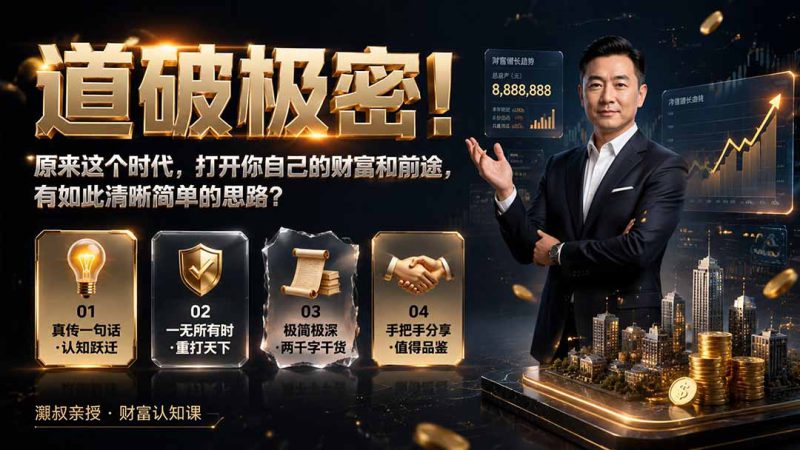 （19661期）付费文章：道破极密！原来这个时代，打开你自己的财富和前途，有如此清晰简单的思路？_生财有道创业项目网-生财有道
