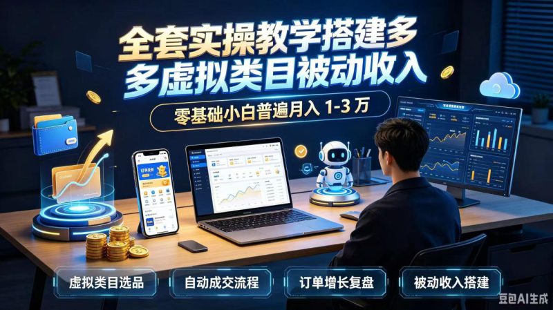 （20076期）全套实操教学搭建多多虚拟类目被动收入，零基础小白普遍月入 1-3 万_生财有道创业项目网-生财有道