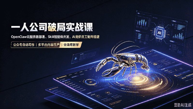 （19995期）一人公司破局实战课｜OpenClaw云服务器部署、Skill智能体开发、AI龙虾员工矩阵搭建，公众号自动写作与多平台内容..._生财有道创业项目网-生财有道