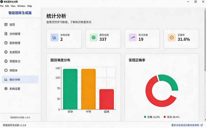 (19855期)Windows 智能题库刷题软件!导入文档一键生成题库和答案,并支持刷题模式,教师及学生必备工具 原创_生财有道创业项目网-生财有道