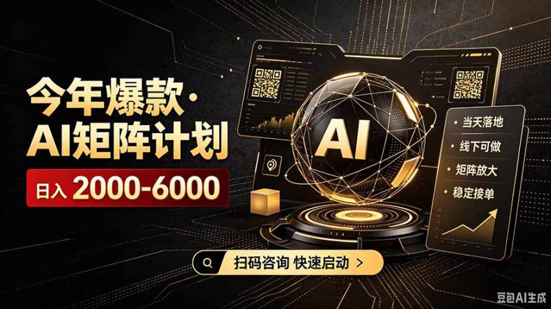 （19703期）AI矩阵计划！日收益3000-8000+，项目绿色长久，安全合规靠谱，可批量放大。扶持工作室和分公司_生财有道创业项目网-生财有道
