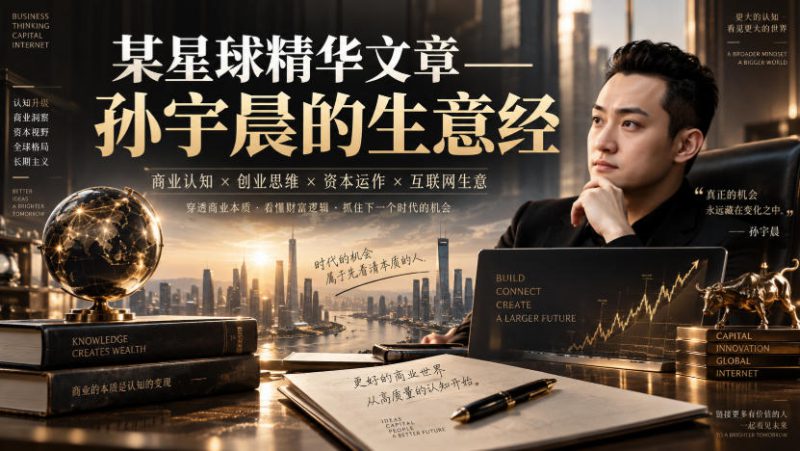 某星球精华文章——孙宇晨的生意经——生财有道创业项目网-生财有道